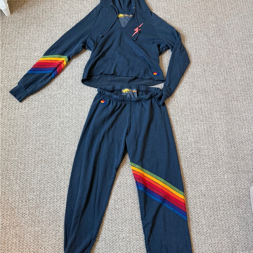 Aviator Nation Hoodie & Sweatpants Set Womens Medium
